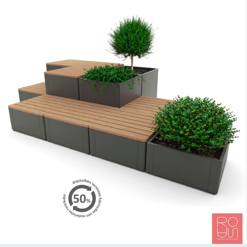 Banc Osaka (Conjunt de banc i jardinera)